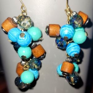 Hand beaded earrings made in Isreal